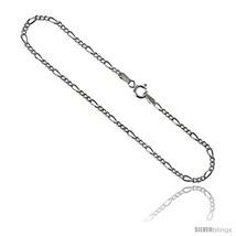 Length 8 - Sterling Silver Italian Figaro Chain Necklaces &amp; Bracelets 2.3mm  - £8.94 GBP