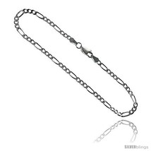 Length 18 - Sterling Silver Italian Figaro Chain Necklaces &amp; Bracelets 3mm  - £22.32 GBP