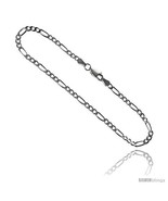 Length 20 - Sterling Silver Italian Figaro Chain Necklaces &amp; Bracelets 3mm  - £24.63 GBP