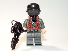 Minifigure Custom Toy German WW2 flamethrower Solider with gas mask - £4.74 GBP