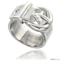 Size 9 - Sterling Silver Belt Buckle Ring Flawless finish 1/2 in  - £80.51 GBP