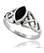 Size 12 - Sterling Silver Celtic Triquetra Trinity Knot Ring with Navett... - £19.68 GBP