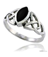 Size 12.5 - Sterling Silver Celtic Triquetra Trinity Knot Ring with Nave... - £19.68 GBP