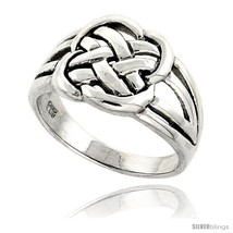 Size 12.5 - Sterling Silver Celtic Knot Band 7/16 in  - £22.51 GBP