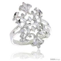 Size 8 - Sterling Silver Fleur de Lis Filigree Ring, 7/8  - £17.47 GBP