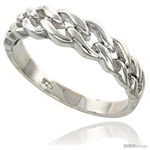 Size 6 - Sterling Silver Link Chain Ring Flawless finish 1/4 in  - £21.64 GBP