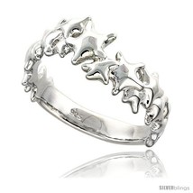 Size 8 - Sterling Silver Stars Ring Flawless finish 5/16 in  - £27.99 GBP