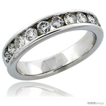 Size 10 - 10k White Gold 10-Stone Ladies&#39; Diamond Ring Band w/ 0.74 Carat  - £1,097.20 GBP