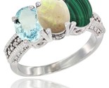 Ite gold natural aquamarine opal malachite ring 3 stone oval 7x5 mm diamond accent thumb155 crop