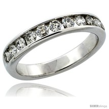 Size 5 - 10k White Gold 11-Stone Ladies&#39; Diamond Ring Band w/ 0.81 Carat  - £1,102.89 GBP