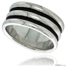 Size 6 - Sterling Silver Scalloped Dome Ring 7/16 in wide -Style  - $26.51