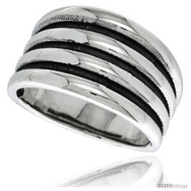 Size 10 - Sterling Silver Scalloped Dome Ring 5/8 in wide -Style  - $32.77