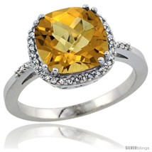 Size 10 - 10k White Gold Diamond WhiskyRing 3.05 ct Cushion Cut 9x9 mm, 1/2 in  - £394.88 GBP