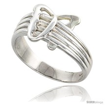 Size 10 - Sterling Silver Abstract Butterfly Ring Flawless finish 1/2 in  - £39.54 GBP