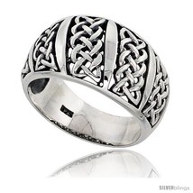Size 9 - Sterling Silver Celtic Knot Dome Band Ring Flawless finish 1/2 in  - £52.45 GBP