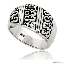 Size 9.5 - Sterling Silver Dome Cigar Band Horseshoe Ring Flawless finish 1/2  - £55.92 GBP