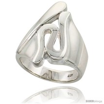 Size 9.5 - Sterling Silver Designer Swirl Ring Flawless finish 1 in  - £82.13 GBP