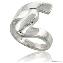 Sterling silver swirl ring flawless finish 7 8 in wide thumb200