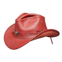 Country Cowboy Red Leather Hat - £225.39 GBP