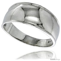 Size 11.5 - Sterling Silver Dome Wedding Band Ring 5/16 in  - £17.50 GBP