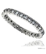 Size 6 - Sterling Silver Cubic Zirconia Eternity Band Ring Brilliant Cut... - £22.05 GBP