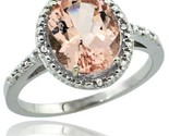 14k white gold diamond morganite ring 2 4 ct oval stone 10x8 mm 1 2 in wide thumb155 crop