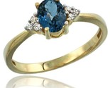 4k yellow gold ladies natural london blue topaz ring oval 7x5 stone diamond accent thumb155 crop
