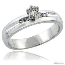 Size 10 - 10k White Gold Diamond Engagement Ring w/ 0.25 Carat Brilliant Cut  - £609.18 GBP