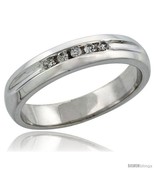 Size 11.5 - 10k White Gold Men&#39;s Diamond Ring Band w/ 0.10 Carat Brillia... - £568.07 GBP