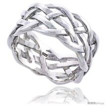Size 13 - Sterling Silver Men&#39;s Woven Ring Flawless finish 1/2 in  - £43.22 GBP