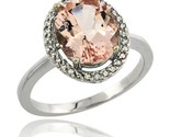 E gold diamond morganite ring 2 4 ct oval stone 10x8 mm 1 2 in wide style cw413114 thumb155 crop