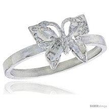 Size 8 - Sterling Silver Small Butterfly Filigree Ring, 5/16  - £11.06 GBP