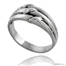Size 5.5 - Sterling Silver Grooved Knot Ring 3/8  - £27.39 GBP