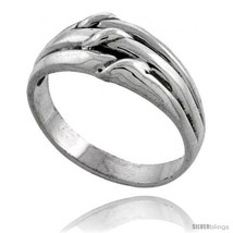 Size 9.5 - Sterling Silver Grooved Knot Ring 3/8  - £27.33 GBP