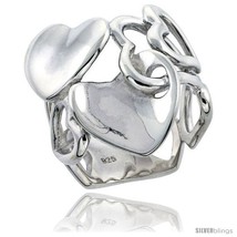 Size 7 - Sterling Silver Interlocking Hearts Flawless finish 15/16 in  - $61.34