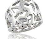 Sterling silver cigar band ring cutout hearts flawless finish 5 8 in wide thumb155 crop