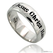 Sterling silver lord jesus christ have mercy on me ring flawless finish 1 4 in wide thumb200
