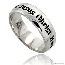 Size 10.5 - Sterling Silver Lord Jesus Christ Have Mercy On Me Ring Flawless  - £36.06 GBP