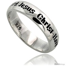 Size 7.5 - Sterling Silver Lord Jesus Christ Have Mercy On Me Ring Flawless  - $27.09