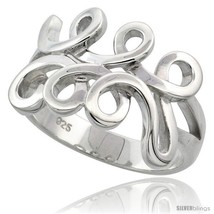 Size 9.5 - Sterling Silver Spiral Pattern Ring Flawless finish, 9/16 in  - £32.47 GBP