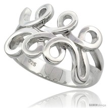 Size 6.5 - Sterling Silver Spiral Pattern Ring Flawless finish, 9/16 in  - £32.47 GBP