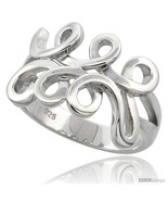 Size 6.5 - Sterling Silver Spiral Pattern Ring Flawless finish, 9/16 in  - £32.48 GBP