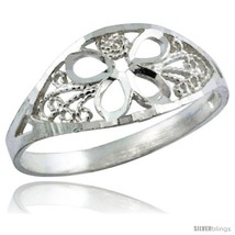 Size 6 - Sterling Silver Flower Filigree Ring, 5/16  - £8.74 GBP