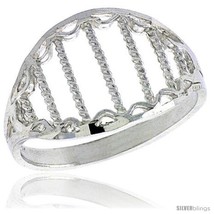 Size 6 - Sterling Silver Filigree Dome Ring, 1/2  - $10.11