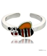 Sterling Silver Child Size Bumble Bee Ring, w/ Yellow, Black &amp; Orange En... - £28.62 GBP