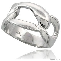 Size 7 - Sterling Silver Ring Flawless finish w/ Curb Links, 1/2 in  - £45.05 GBP