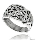 Size 11.5 - Sterling Silver Celtic Knot Pattern Ring 1/2 in  - £28.22 GBP