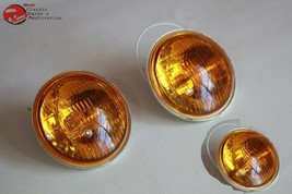 Amber Len Fog Lamp Light 3 Replacement Bulbs Vintage Style 12 Volt Hot R... - £70.48 GBP