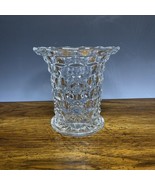 Vintage Fostoria American Crystal Glass Cubist Flared Mouth Cylinder 5.5" Vase - $30.75