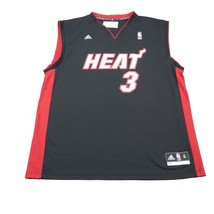 Adidas Shirt Men XL Black Miami Heat Dwyane Wade Jersey Sleeveless Polyester NBA - £20.38 GBP